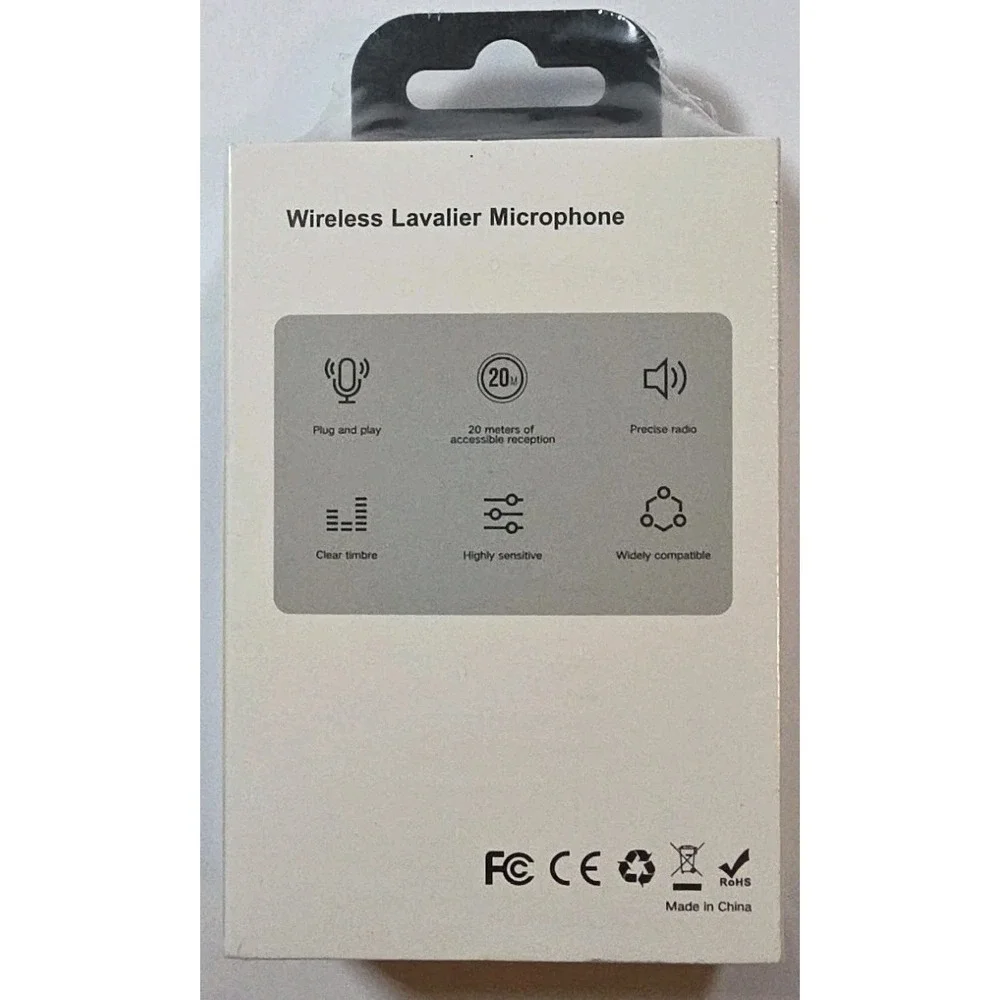 Wireless Lavalier Microphone For iPhone for Vlogging, YouTube, etc New Sealed